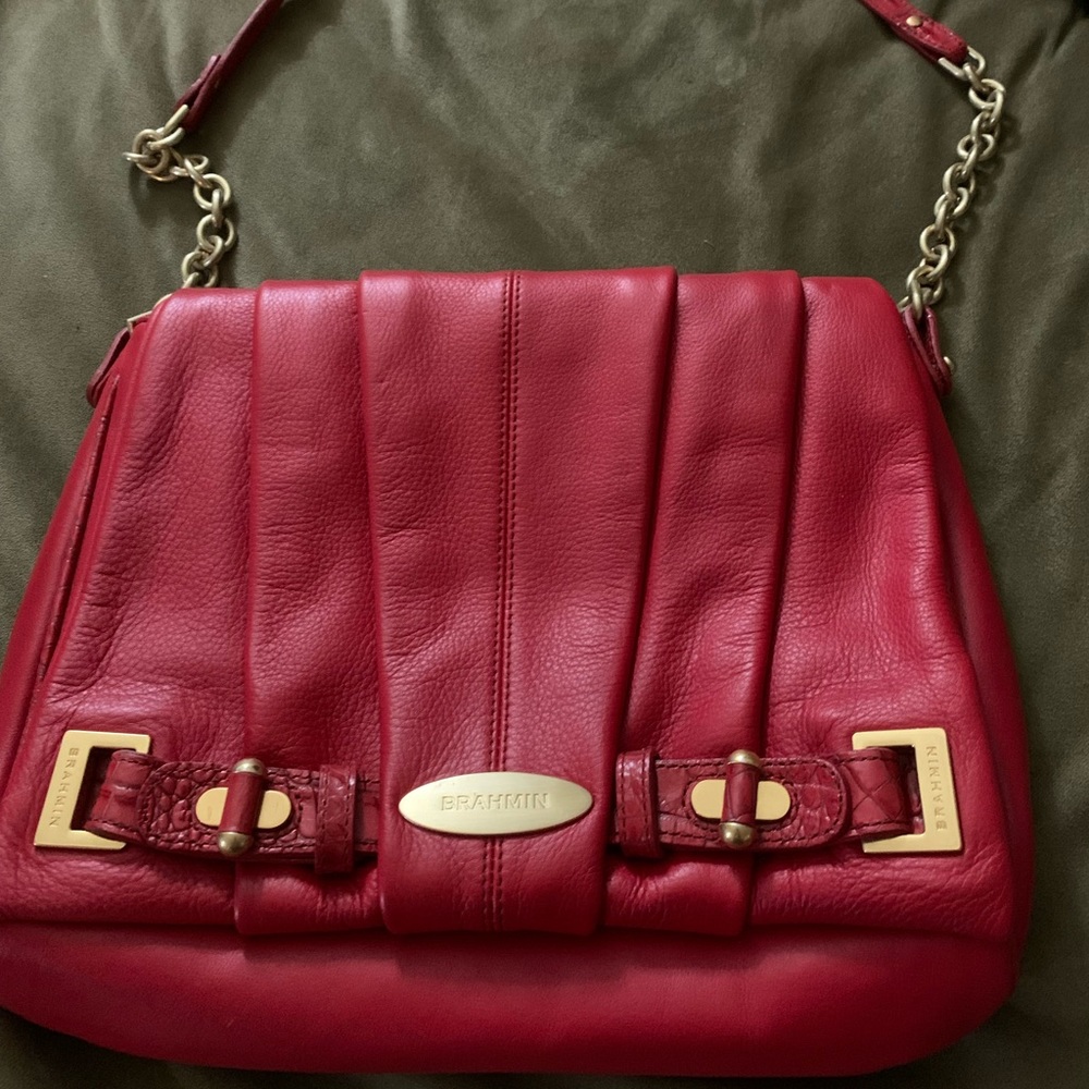 Red Leather Brahmin purse